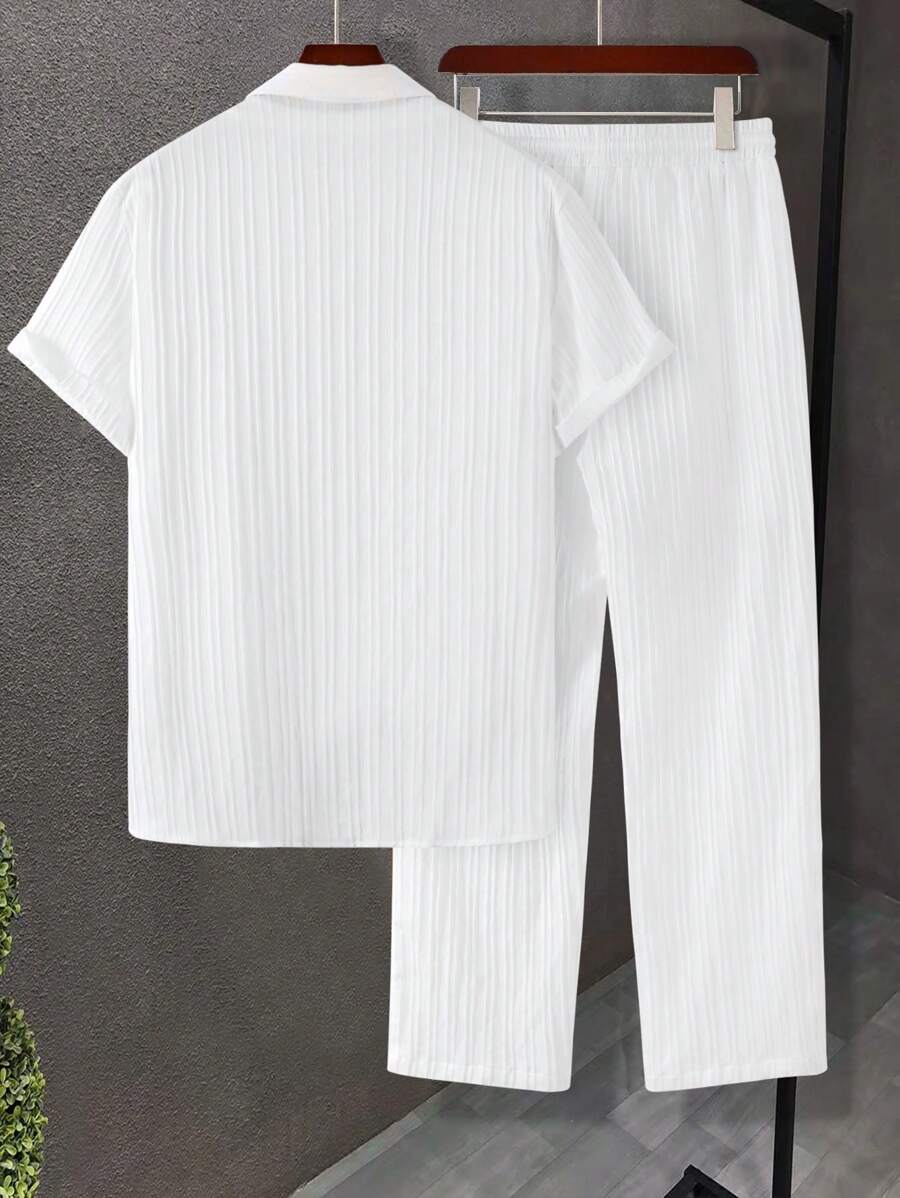 Sugar Cane White Color Mens Full Set Trouser and Shirt Half Sleeves