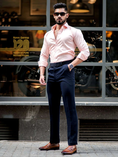 DUST PINK  Mens Full Sleeves Formal Cotton Shirt