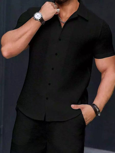 Black Color Mens Moment Wear Half Sleeves Casual Shirt