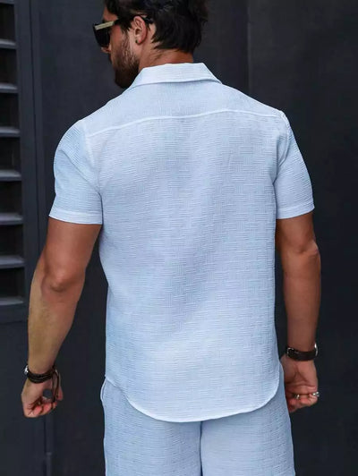 Sky Blue Color Mens Moment Wear Half Sleeves Casual Shirt