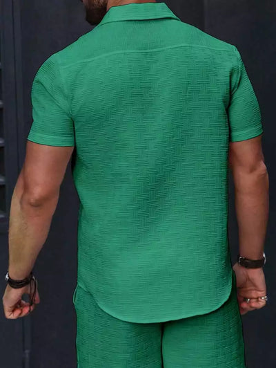 Green Color Mens Moment Wear Half Sleeves Casual Shirt