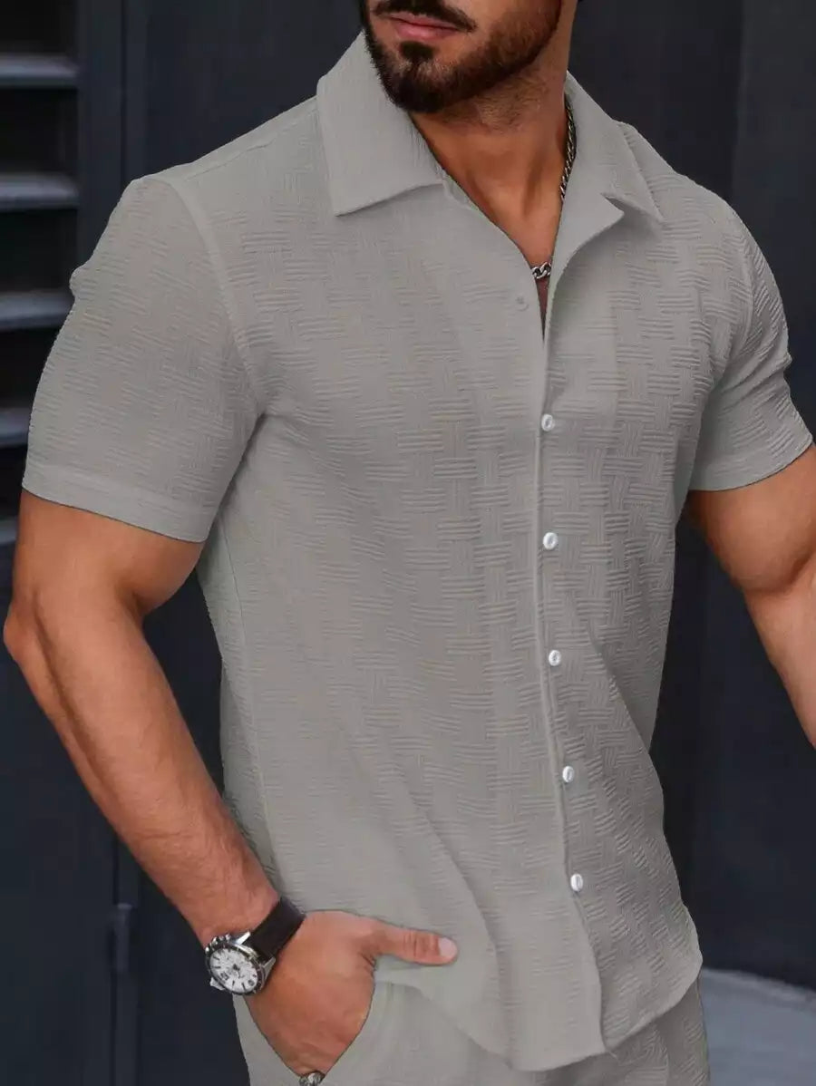 Gray Color Mens Moment Wear Half Sleeves Casual Shirt