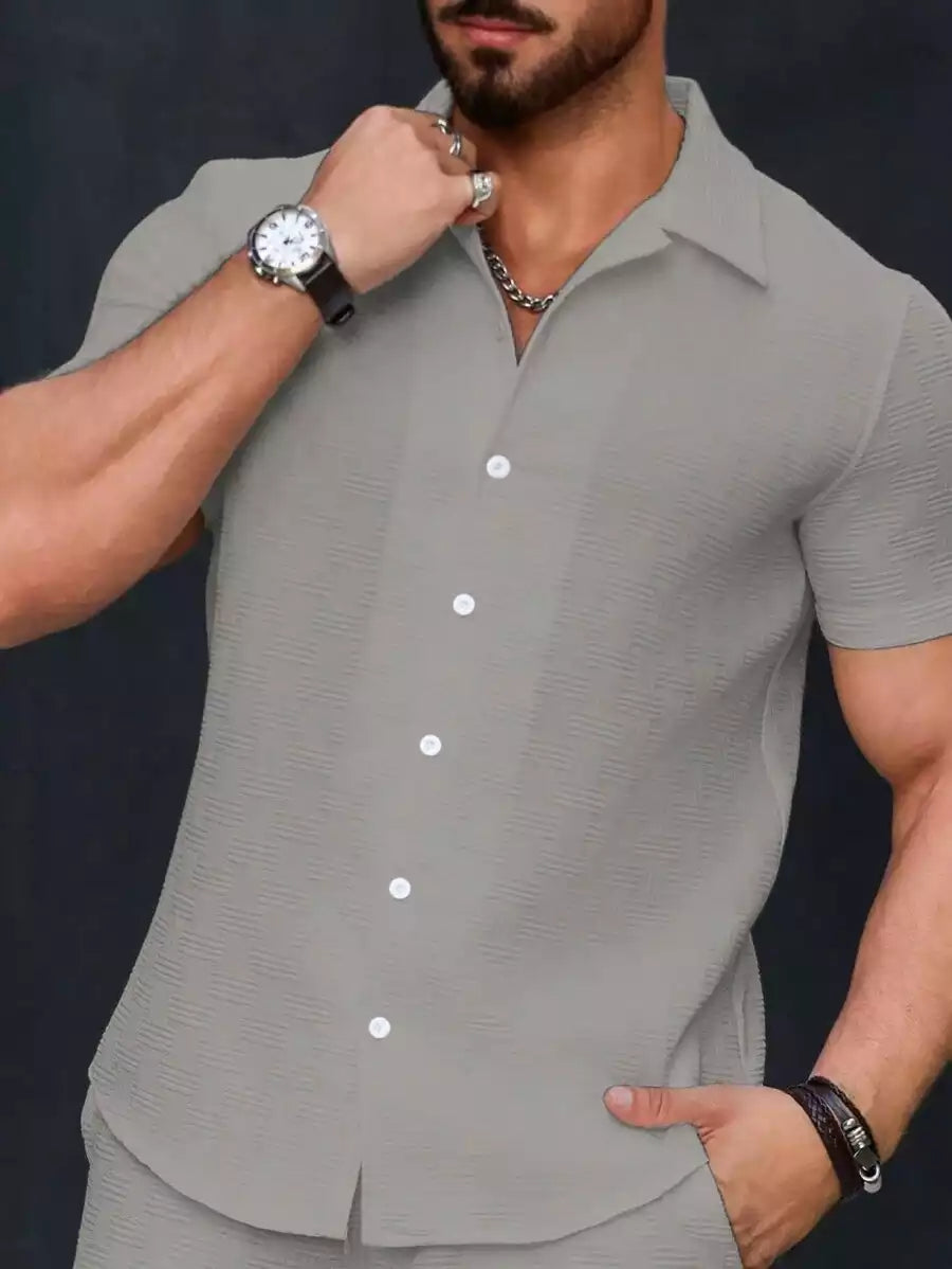 Gray Color Mens Moment Wear Half Sleeves Casual Shirt