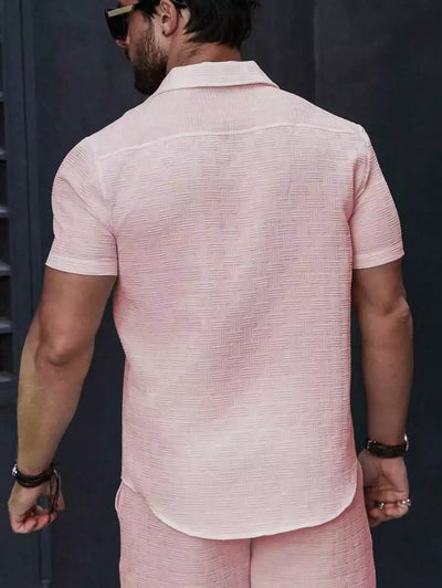 Pink Color Mens Moment Wear Half Sleeves Casual Shirt