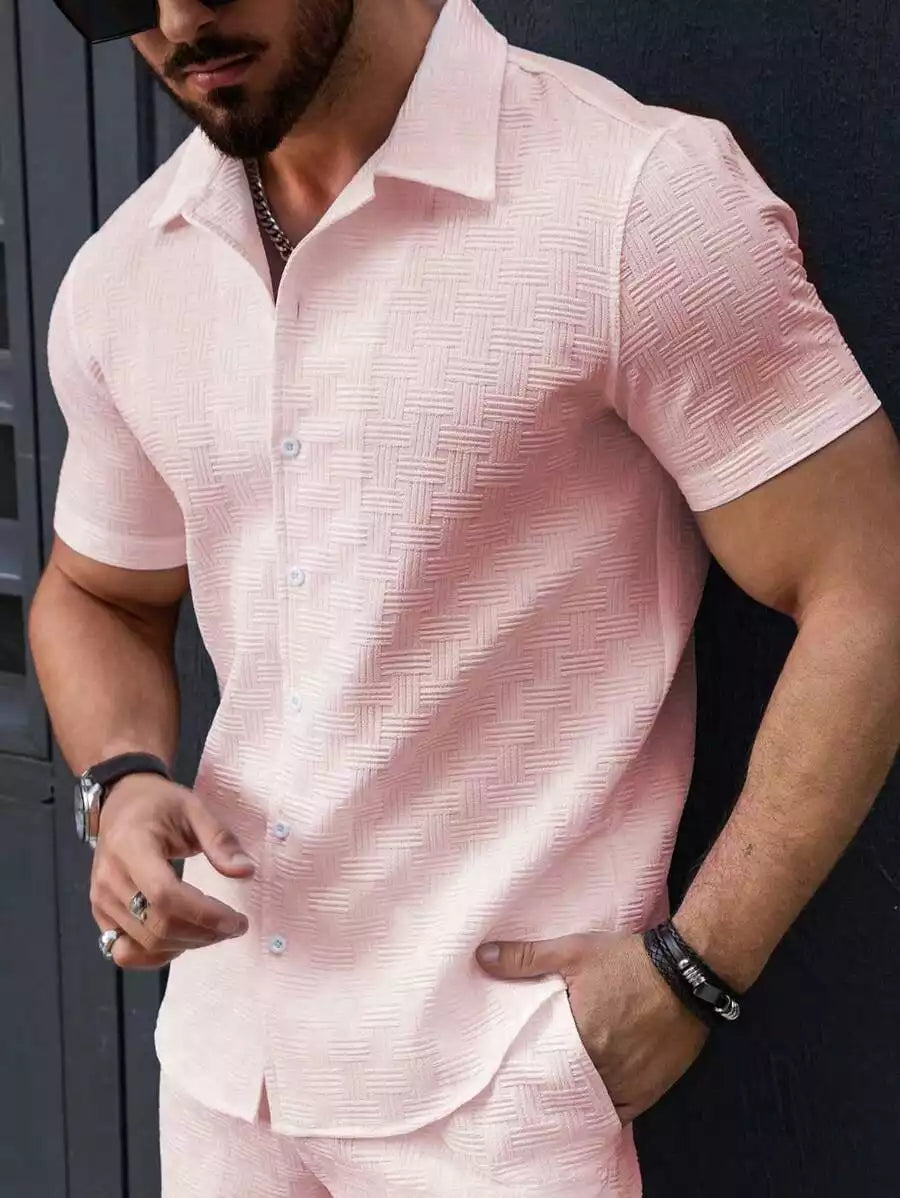 Pink Color Mens Moment Wear Half Sleeves Casual Shirt