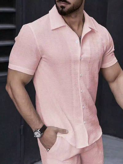 Pink Color Mens Moment Wear Half Sleeves Casual Shirt