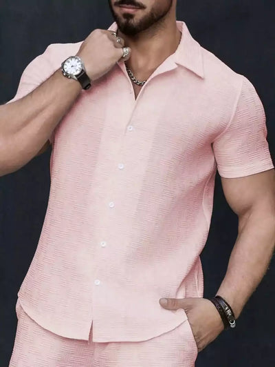 Pink Color Mens Moment Wear Half Sleeves Casual Shirt