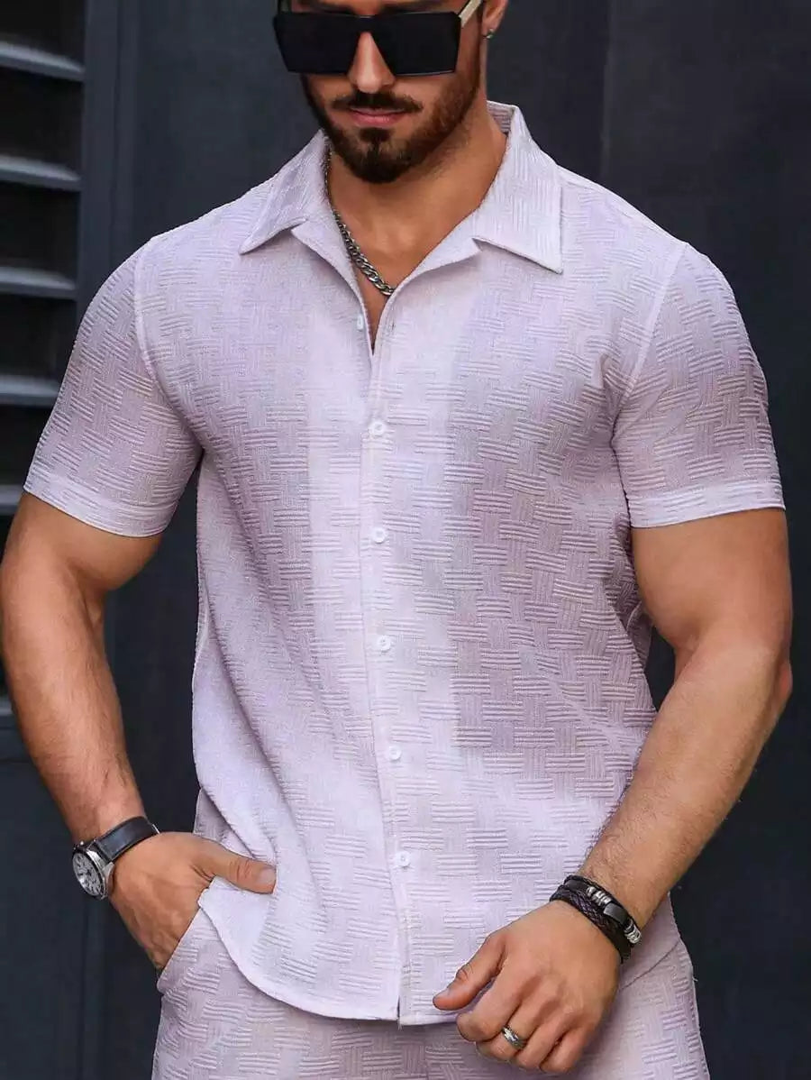 Purple Color Mens Moment Wear Half Sleeves Casual Shirt