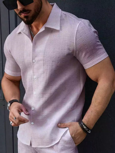 Purple Color Mens Moment Wear Half Sleeves Casual Shirt