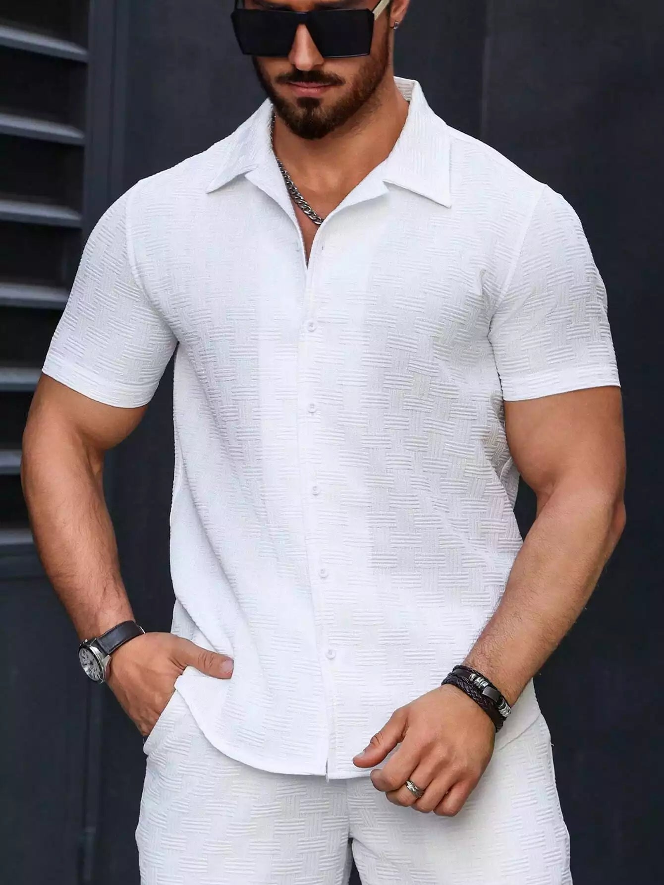 White Color Mens Moment Wear Half Sleeves Casual Shirt