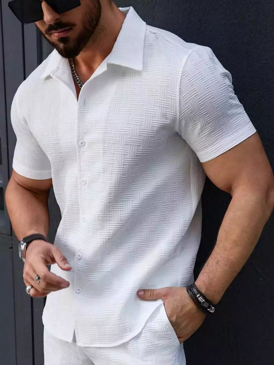 White Color Mens Moment Wear Half Sleeves Casual Shirt