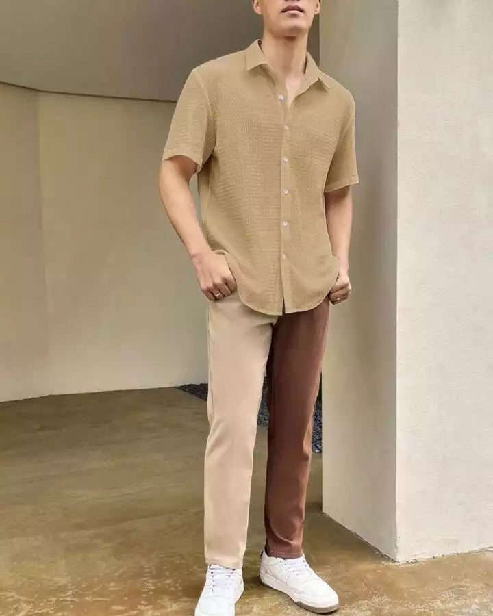 Cream colour plain shirt sale