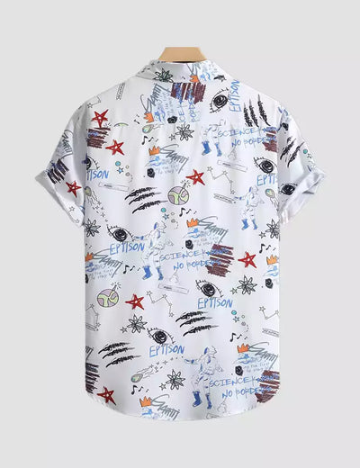 WHITE SCIENCE  Design Mens Half Sleeves Cotton Shirts