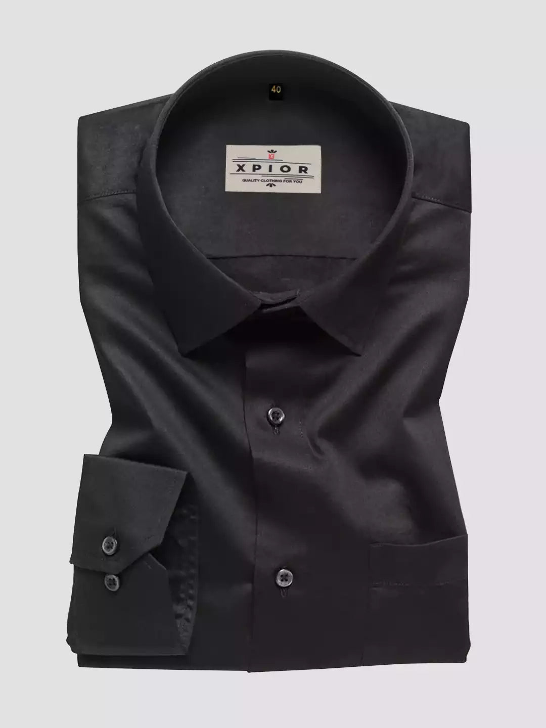 Black Color Plain and Office Shirt for Men Full Sleeves