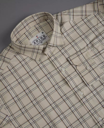 Men's Full Sleeves Mini Checks Shirt Premium Collection Cotton Fabric