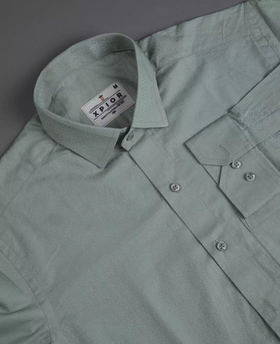 Men's Full Sleeves Plain Shirt Premium Collection Cotton Fabric Green