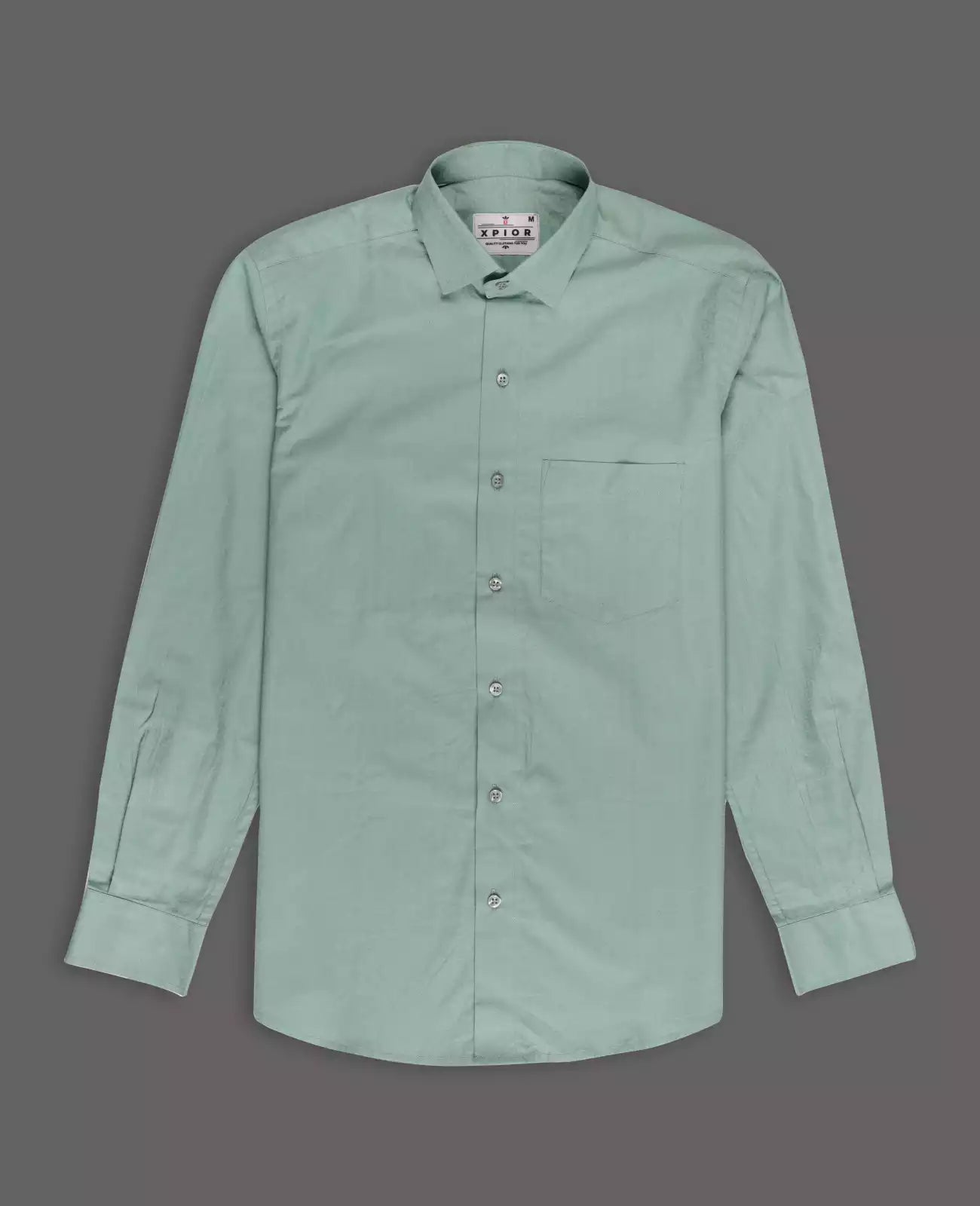 Men's Full Sleeves Plain Shirt Premium Collection Cotton Fabric Green