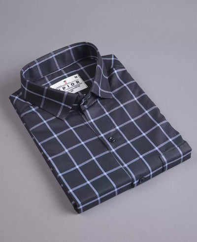 Men's Full Sleeves Mini Checks Shirt Premium Collection Cotton Fabric