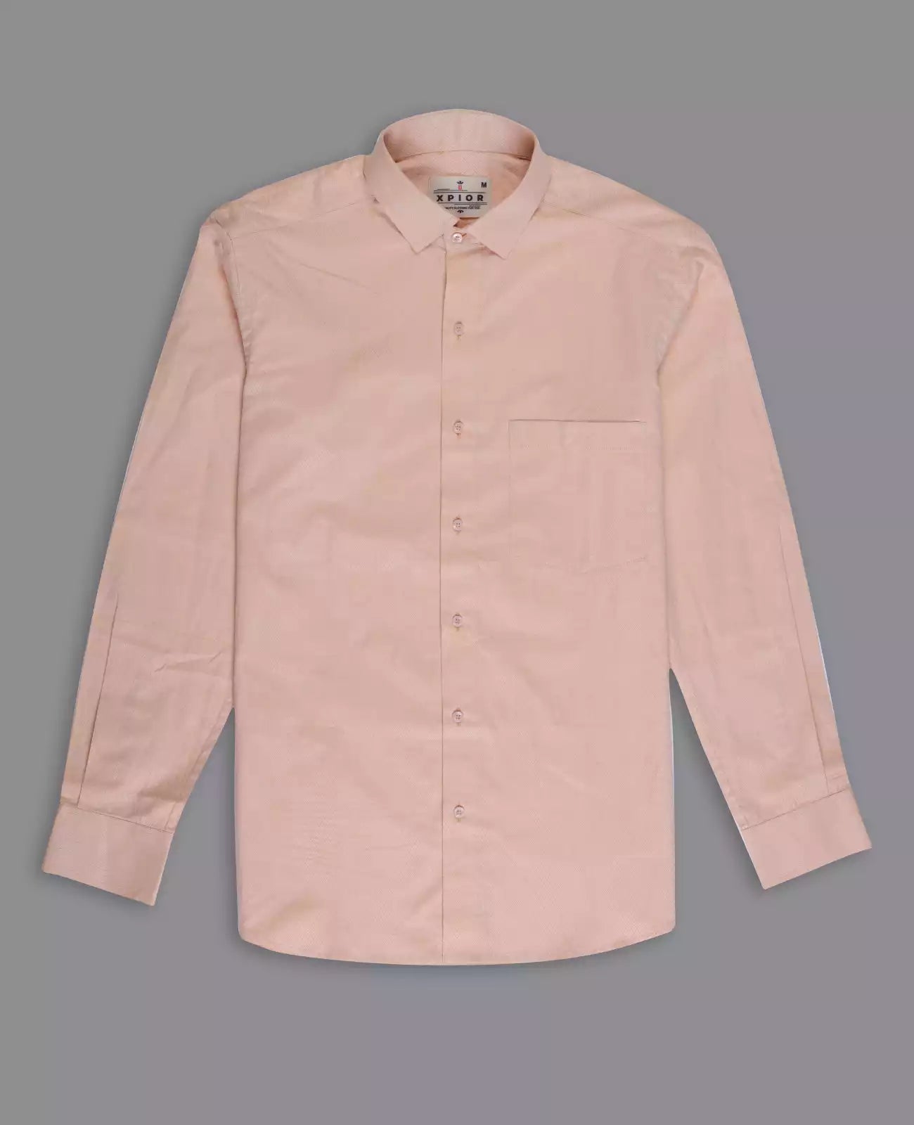 Men's Full Sleeves Plain Shirt Premium Collection Cotton Fabric Peach