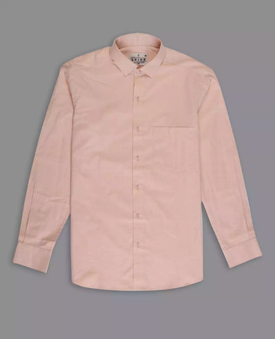 Men's Full Sleeves Plain Shirt Premium Collection Cotton Fabric Peach