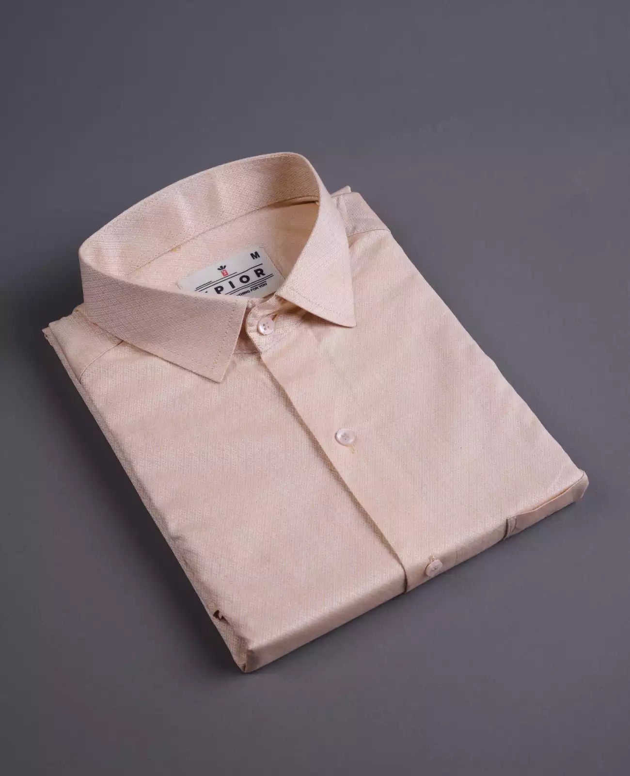 Men's Full Sleeves Plain Shirt Premium Collection Cotton Fabric Peach