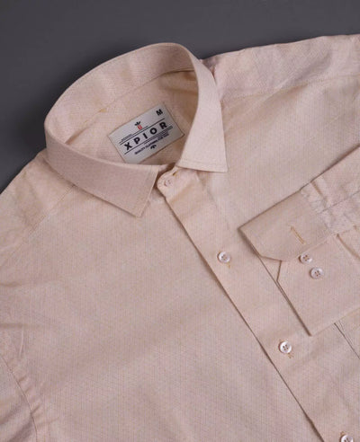 Men's Full Sleeves Plain Shirt Premium Collection Cotton Fabric Peach